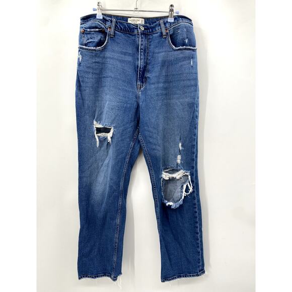 Abercrombie & Fitch 32 Long ankle straight Ultra High Rise Jeans - Picture 2 of 4